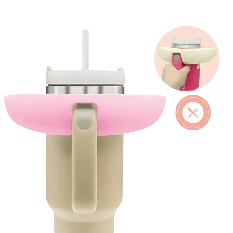 Pink Silicone Snack Bowl with Cup Holder snack bowl by Coldrain Tv Box Store
