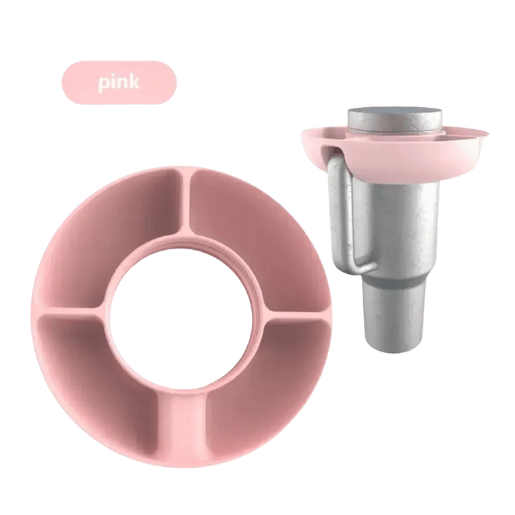 Pink Silicone Snack Bowl with Cup Holder snack bowl by Coldrain Tv Box Store