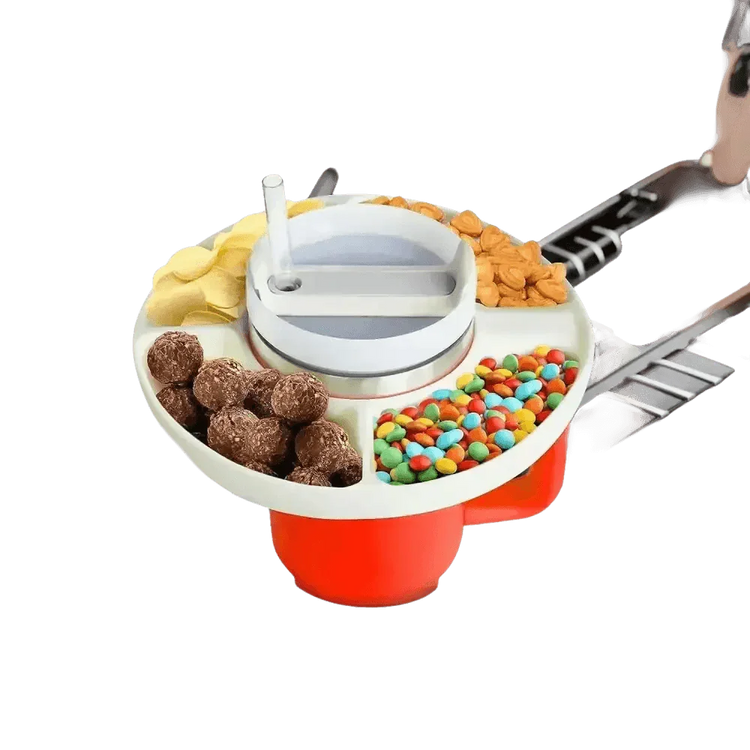 Pink Silicone Snack Bowl with Cup Holder snack bowl by Coldrain Tv Box Store