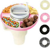 Pink Silicone Snack Bowl with Cup Holder snack bowl by Coldrain Tv Box Store