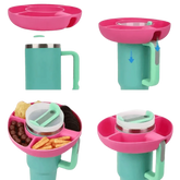 Pink Silicone Snack Bowl with Cup Holder snack bowl by Coldrain Tv Box Store