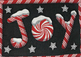 DaDa Bedding Set of 4-Pieces Peppermint Joy Holiday Tapestry Placemats 13” x 19” (12904) Placemat by DaDalogy Bedding Collection