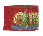 DaDa Bedding Set of 4-Pieces Red Santa Claus Christmas Tapestry Placemats 13” x 19” (17615) Placemat by DaDalogy Bedding Collection