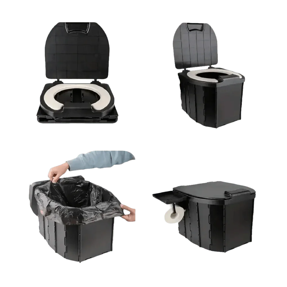 Portable Folding Toilet with Dispenser and Phone Holder portable toilet by TianZe Store Store