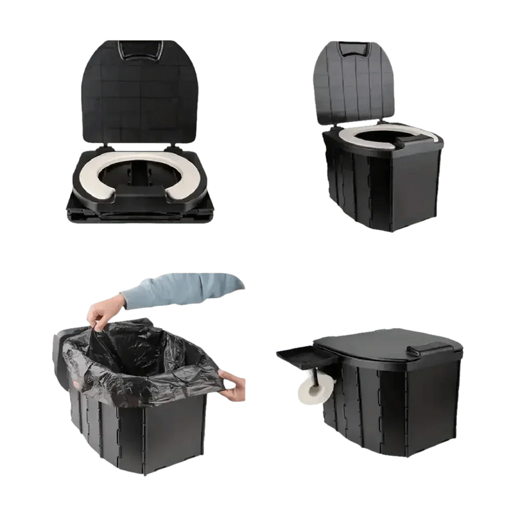 Portable Folding Toilet with Dispenser and Phone Holder portable toilet by TianZe Store Store