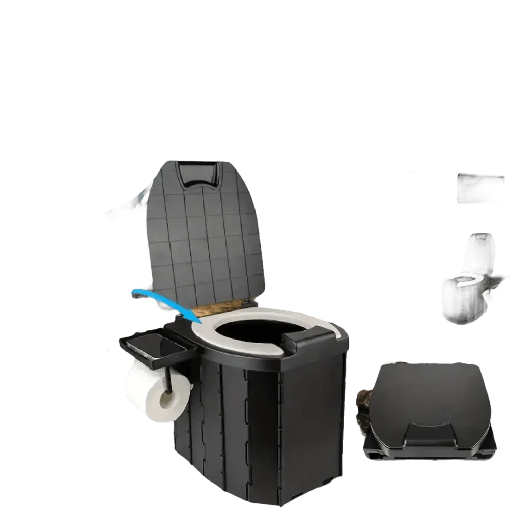 Portable Folding Toilet with Dispenser and Phone Holder portable toilet by TianZe Store Store
