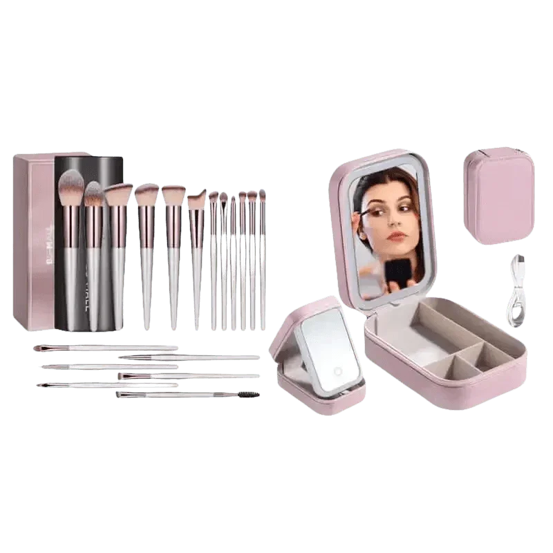 Portable LED Mirror Travel Makeup Box Makeup by DSERS