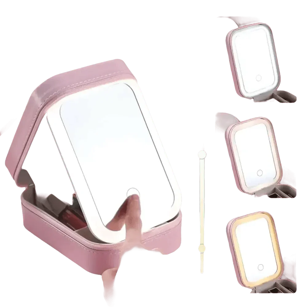 Portable LED Mirror Travel Makeup Box Makeup by DSERS