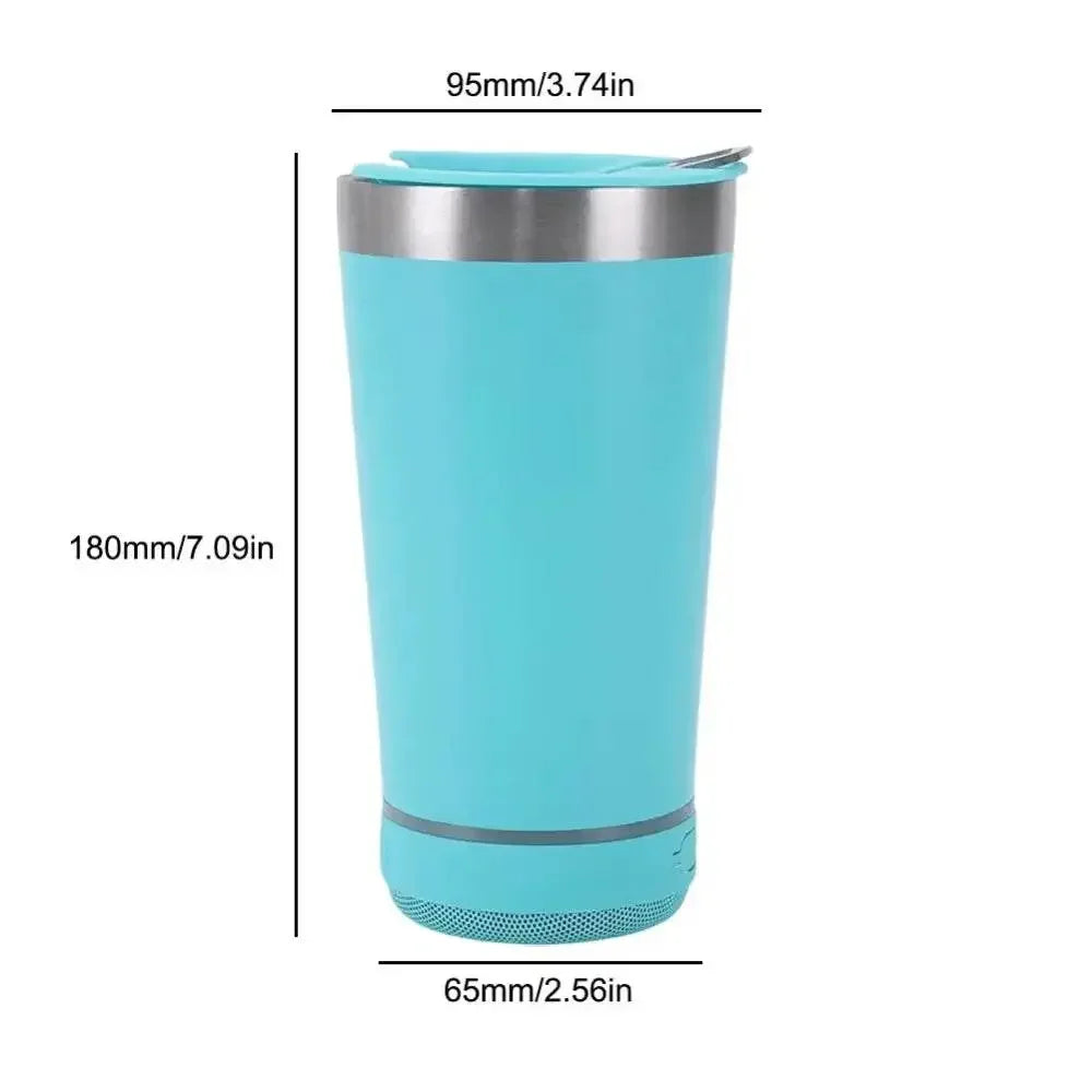 Portable Stainless Steel Insulated Cup Wireless BT Speaker Iced Coffee Cup Stereo Subwoofer Sound Box Gifts for Women and Men Music Mug by Dropshee