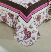DaDa Bedding Bohemian Purple Blooms Floral Garden Pink Brown Bedspread Set (KBJ1629) Quilts by DaDalogy Bedding Collection