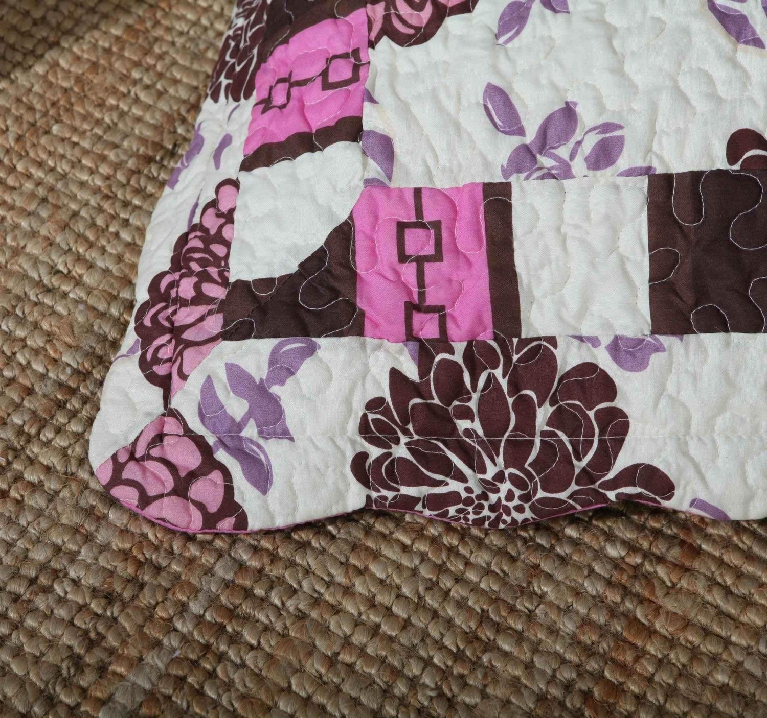 DaDa Bedding Bohemian Purple Blooms Floral Garden Pink Brown Bedspread Set (KBJ1629) Quilts by DaDalogy Bedding Collection