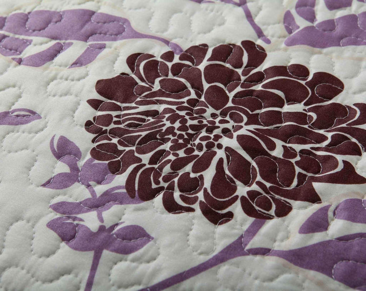 DaDa Bedding Bohemian Purple Blooms Floral Garden Pink Brown Bedspread Set (KBJ1629) Quilts by DaDalogy Bedding Collection