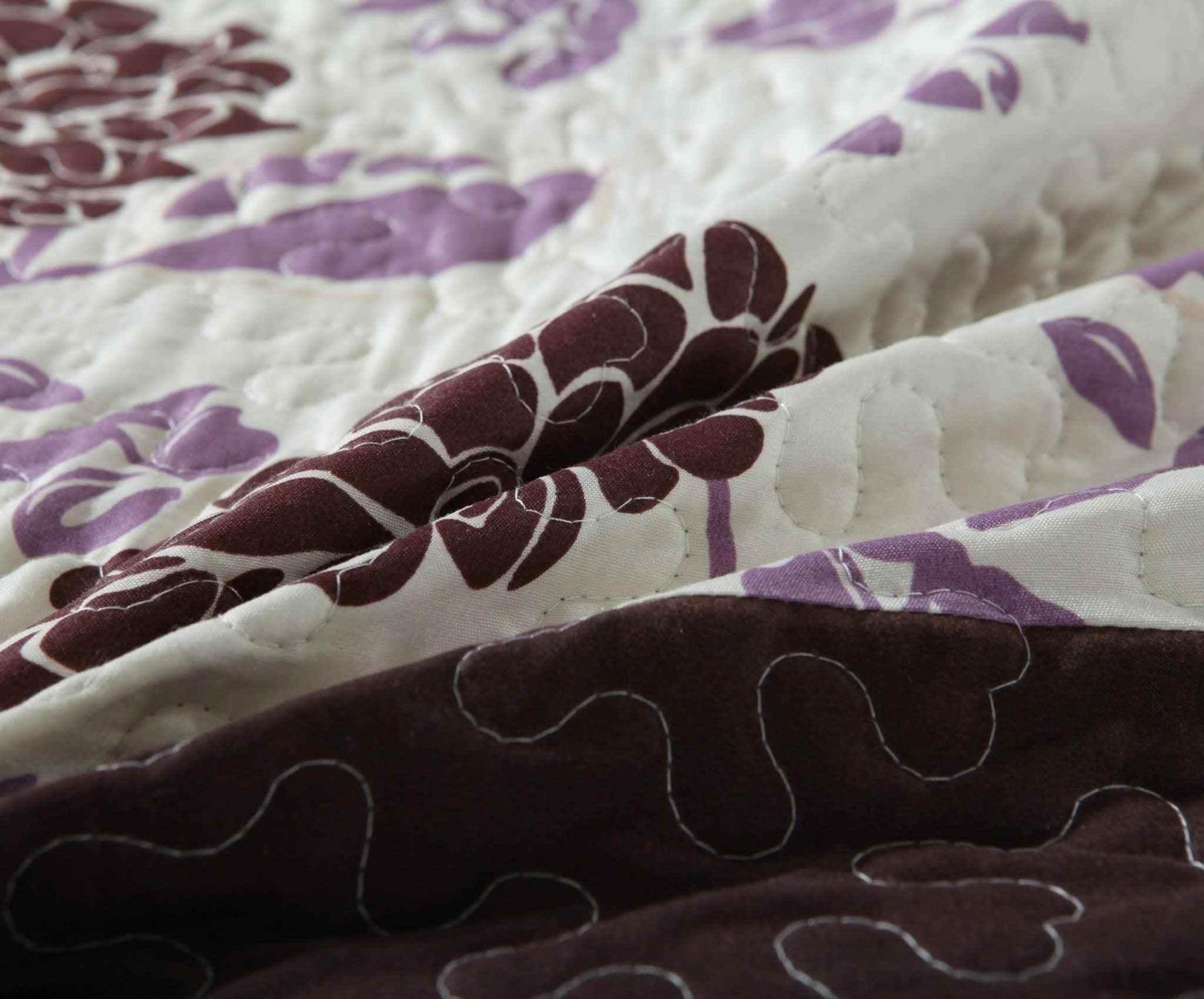 DaDa Bedding Bohemian Purple Blooms Floral Garden Pink Brown Bedspread Set (KBJ1629) Quilts by DaDalogy Bedding Collection