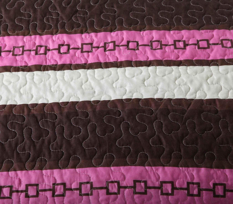 DaDa Bedding Bohemian Purple Blooms Floral Garden Pink Brown Bedspread Set (KBJ1629) Quilts by DaDalogy Bedding Collection