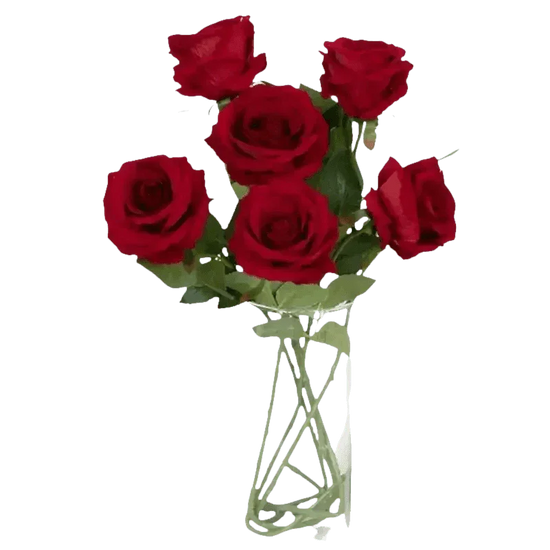 Red Roses in Vase Beautiful Silk Artificial Rose Flowers Roses by Kahaul Official Store