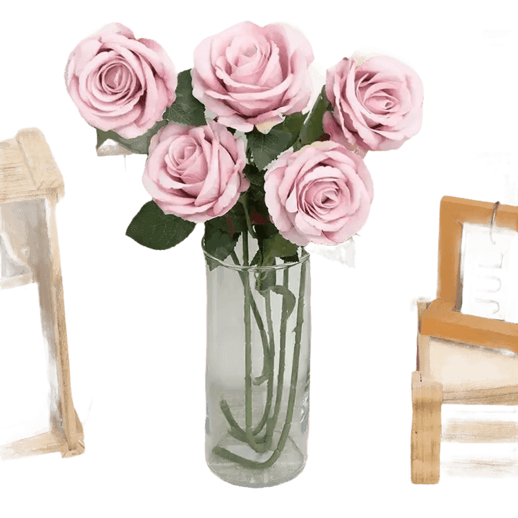 Red Roses in Vase Beautiful Silk Artificial Rose Flowers Roses by Kahaul Official Store