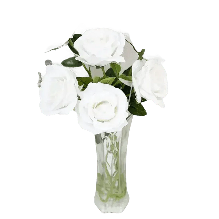 Red Roses in Vase Beautiful Silk Artificial Rose Flowers Roses by Kahaul Official Store