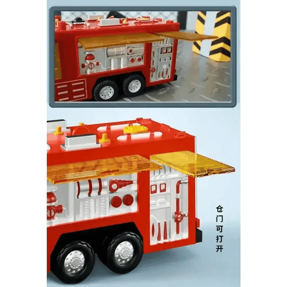 Red Toy Fire Truck with Sprayable Water Tank Fire Truck by DSERS