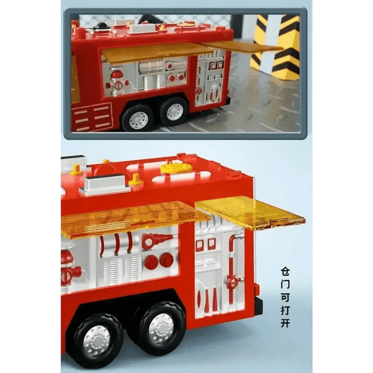 Red Toy Fire Truck with Sprayable Water Tank Fire Truck by DSERS