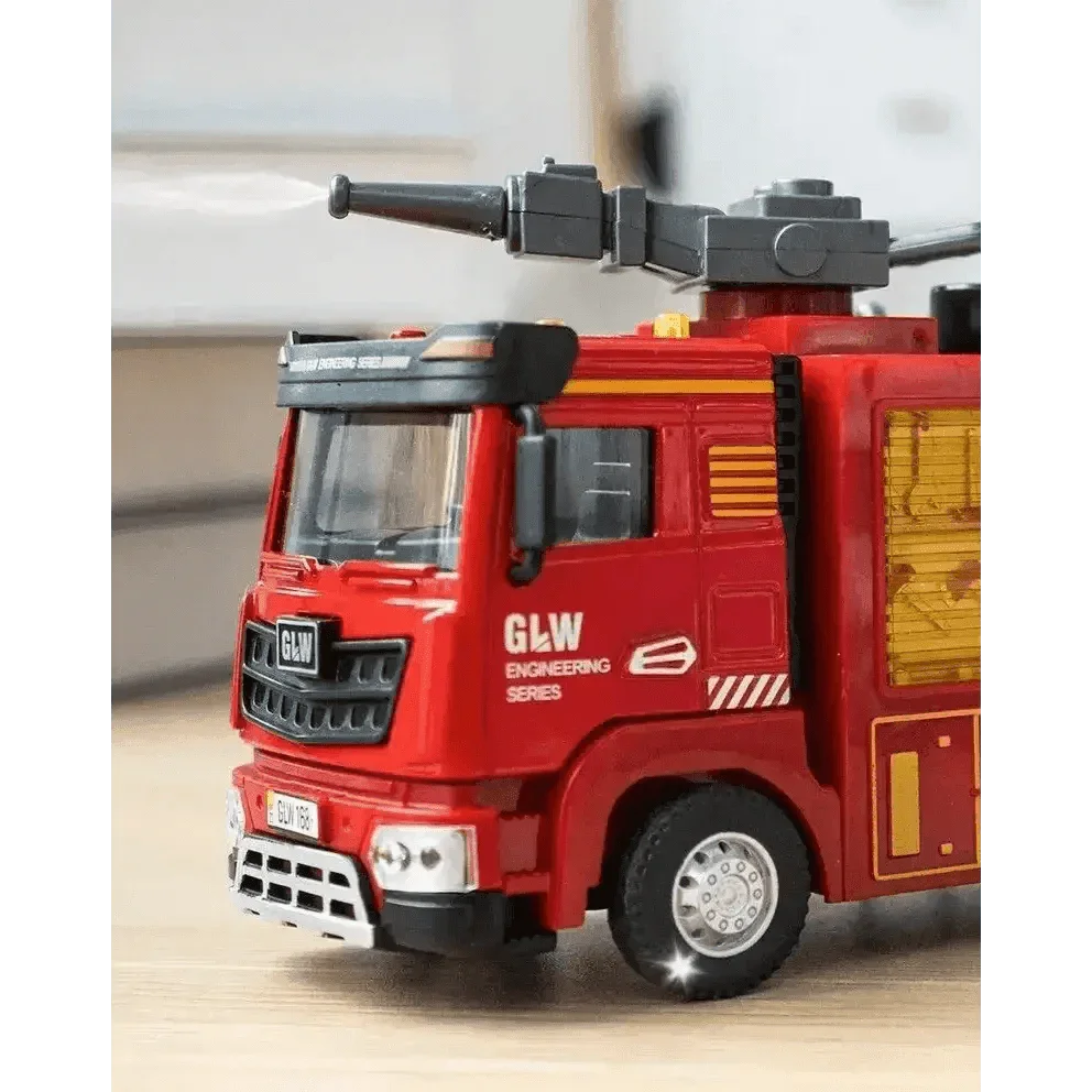 Red Toy Fire Truck with Sprayable Water Tank Fire Truck by DSERS