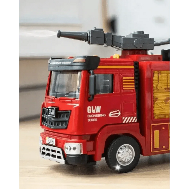 Red Toy Fire Truck with Sprayable Water Tank Fire Truck by DSERS