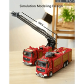 Red Toy Fire Truck with Sprayable Water Tank Fire Truck by DSERS