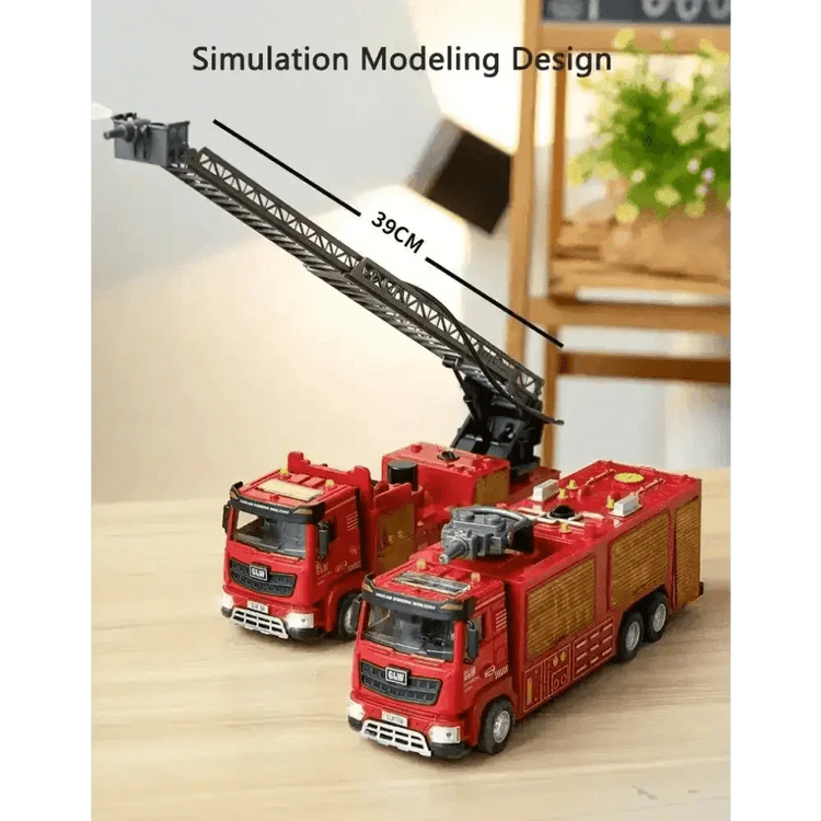Red Toy Fire Truck with Sprayable Water Tank Fire Truck by DSERS