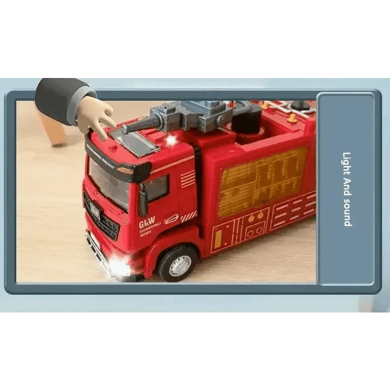 Red Toy Fire Truck with Sprayable Water Tank Fire Truck by DSERS