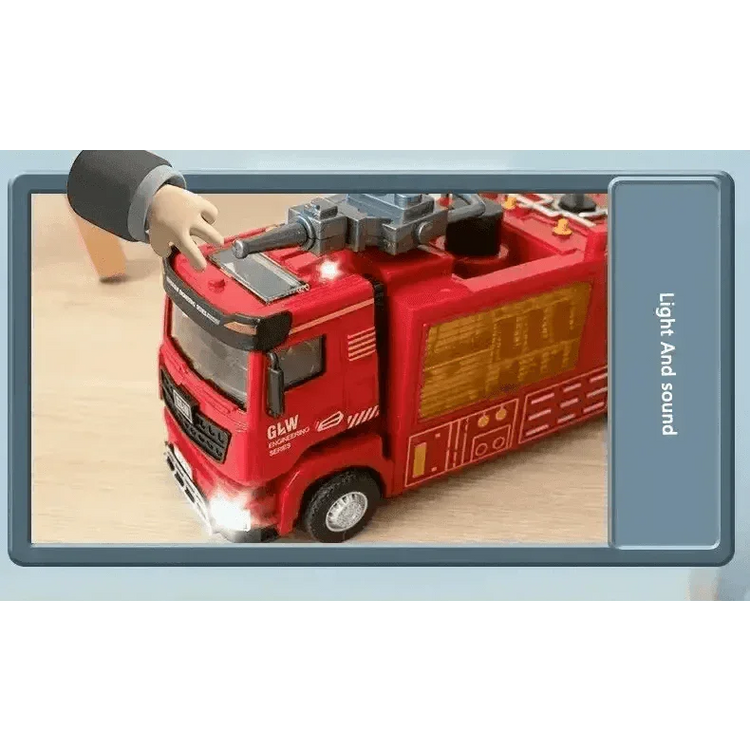 Red Toy Fire Truck with Sprayable Water Tank Fire Truck by DSERS