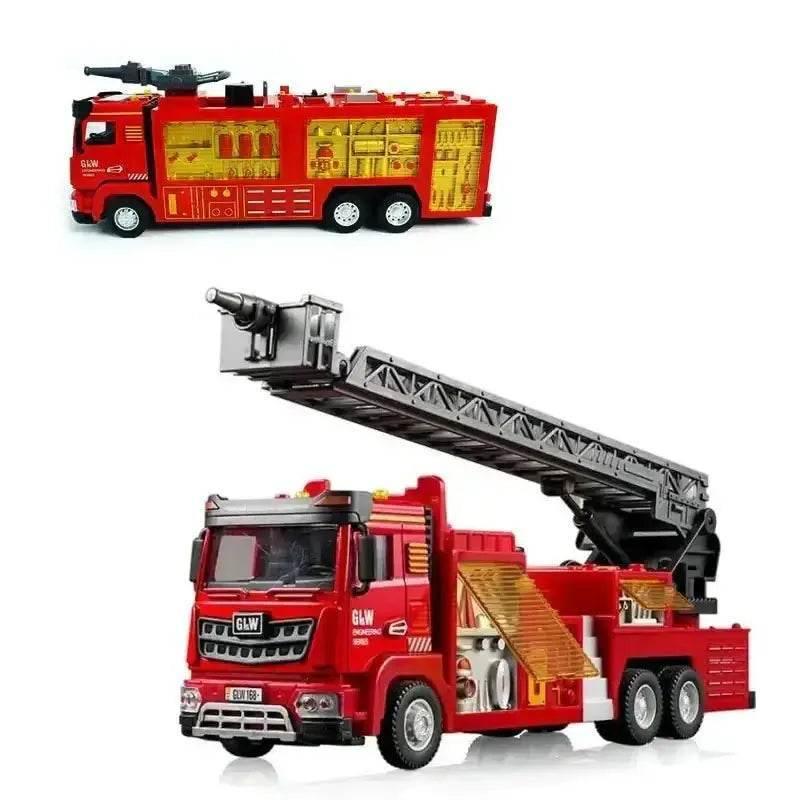 Red Toy Fire Truck with Sprayable Water Tank Fire Truck by DSERS