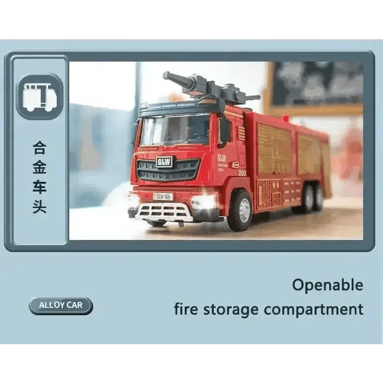 Red Toy Fire Truck with Sprayable Water Tank Fire Truck by DSERS