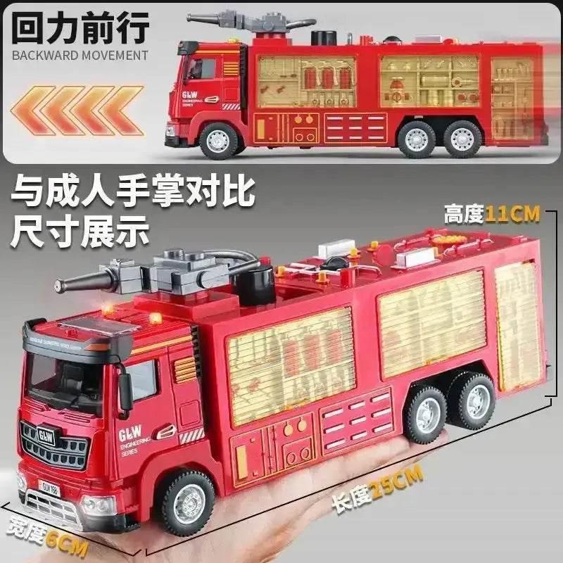 Red Toy Fire Truck with Sprayable Water Tank Fire Truck by DSERS