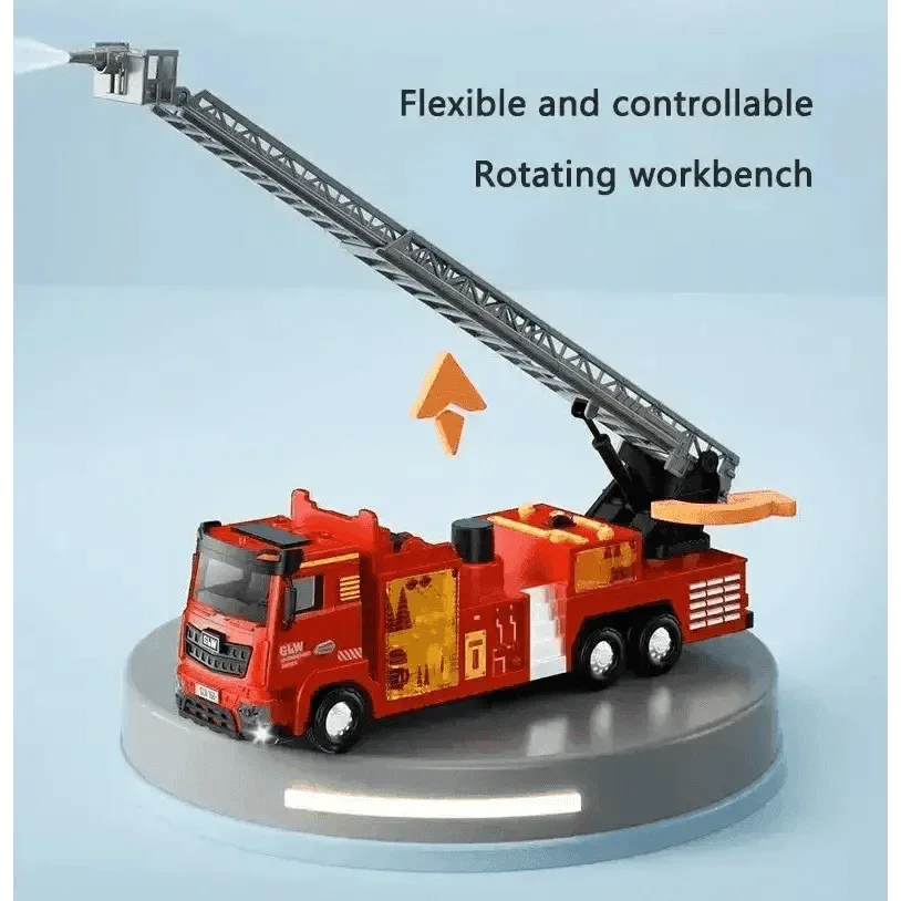 Red Toy Fire Truck with Sprayable Water Tank Fire Truck by DSERS