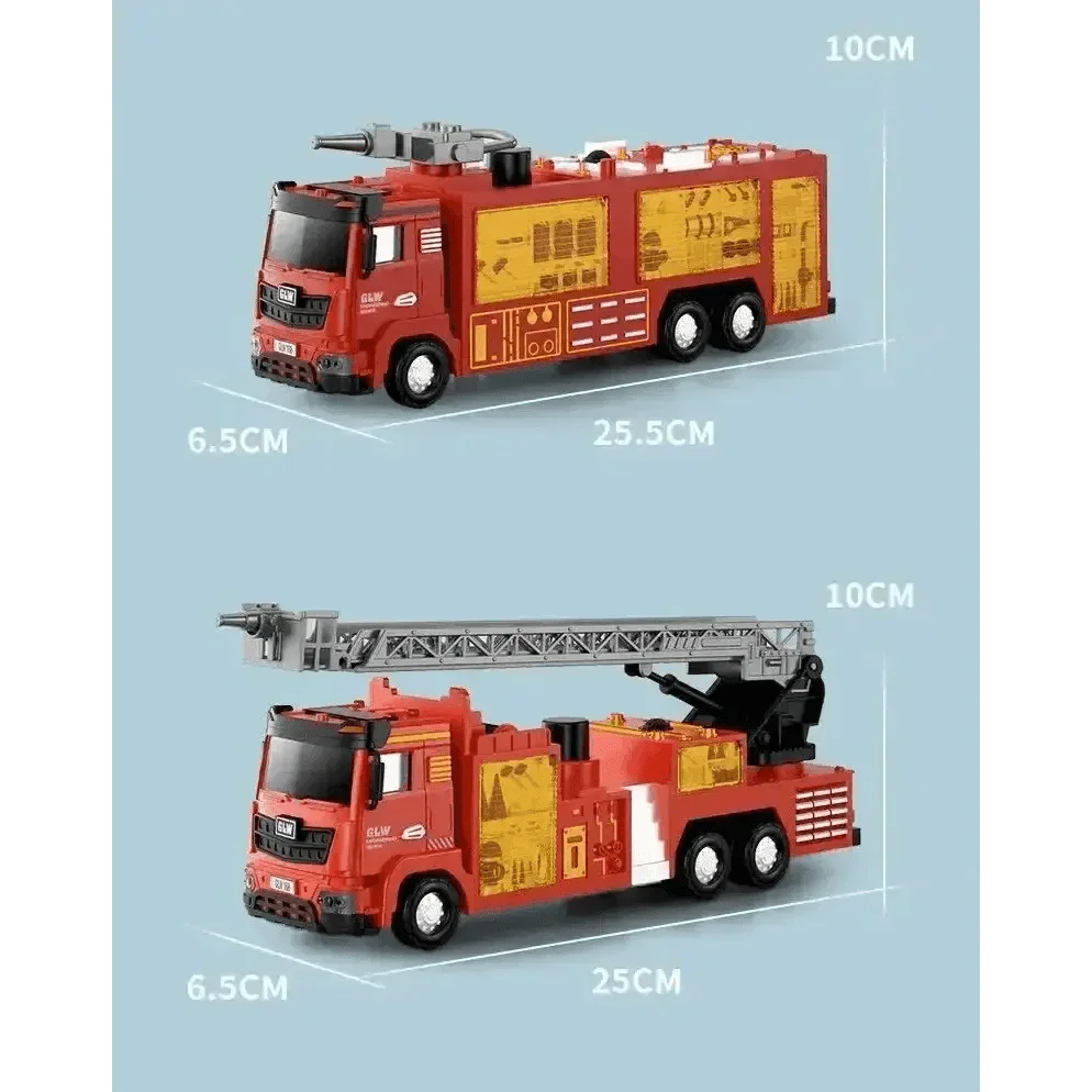 Red Toy Fire Truck with Sprayable Water Tank Fire Truck by DSERS