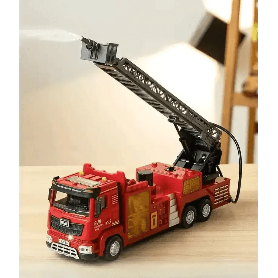 Red Toy Fire Truck with Sprayable Water Tank Fire Truck by DSERS
