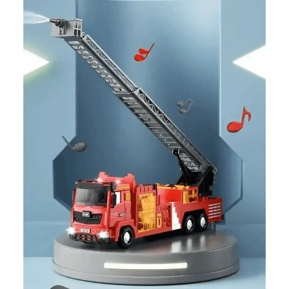 Red Toy Fire Truck with Sprayable Water Tank Fire Truck by DSERS