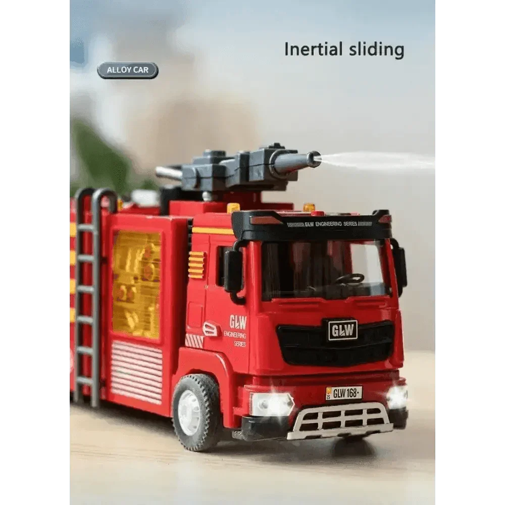 Red Toy Fire Truck with Sprayable Water Tank Fire Truck by DSERS
