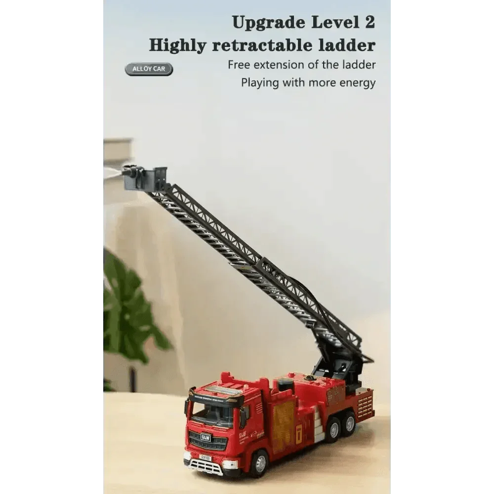 Red Toy Fire Truck with Sprayable Water Tank Fire Truck by DSERS