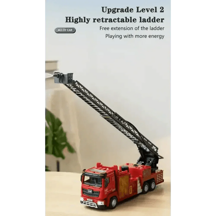 Red Toy Fire Truck with Sprayable Water Tank Fire Truck by DSERS