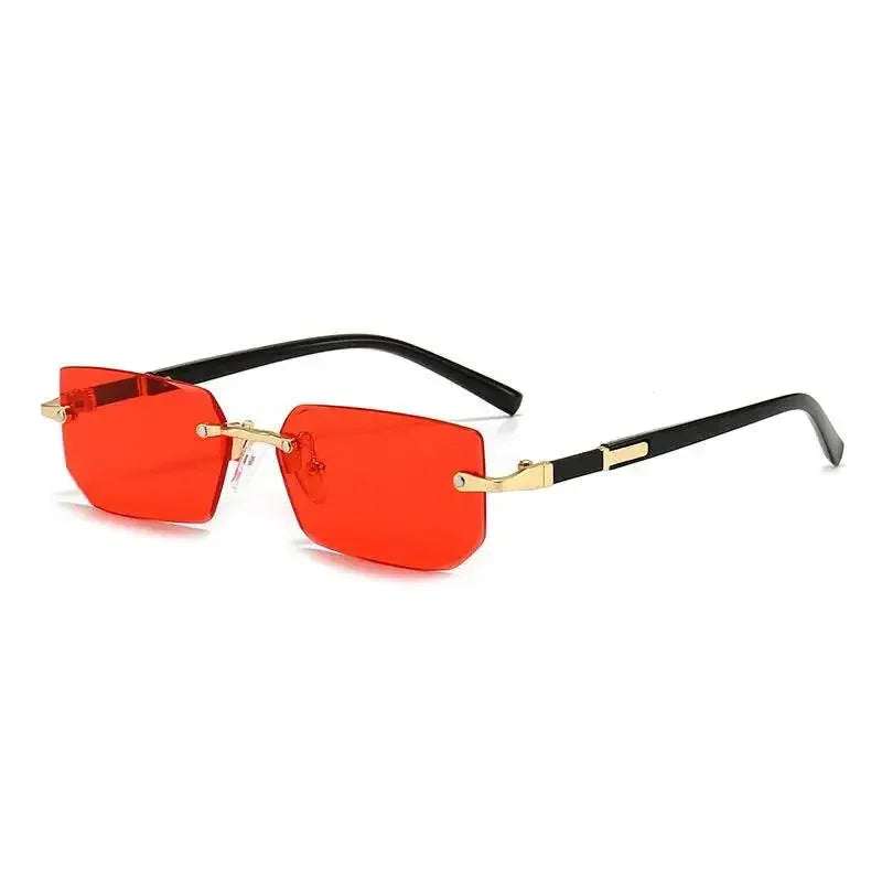 Rimless Sunglasses Rectangle Fashion Popular Women Men Shades Small Square Sun Glasses For Female Male Summer Traveling Oculus Sunglasses by Dropshee