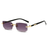 Rimless Sunglasses Rectangle Fashion Popular Women Men Shades Small Square Sun Glasses For Female Male Summer Traveling Oculus Sunglasses by Dropshee