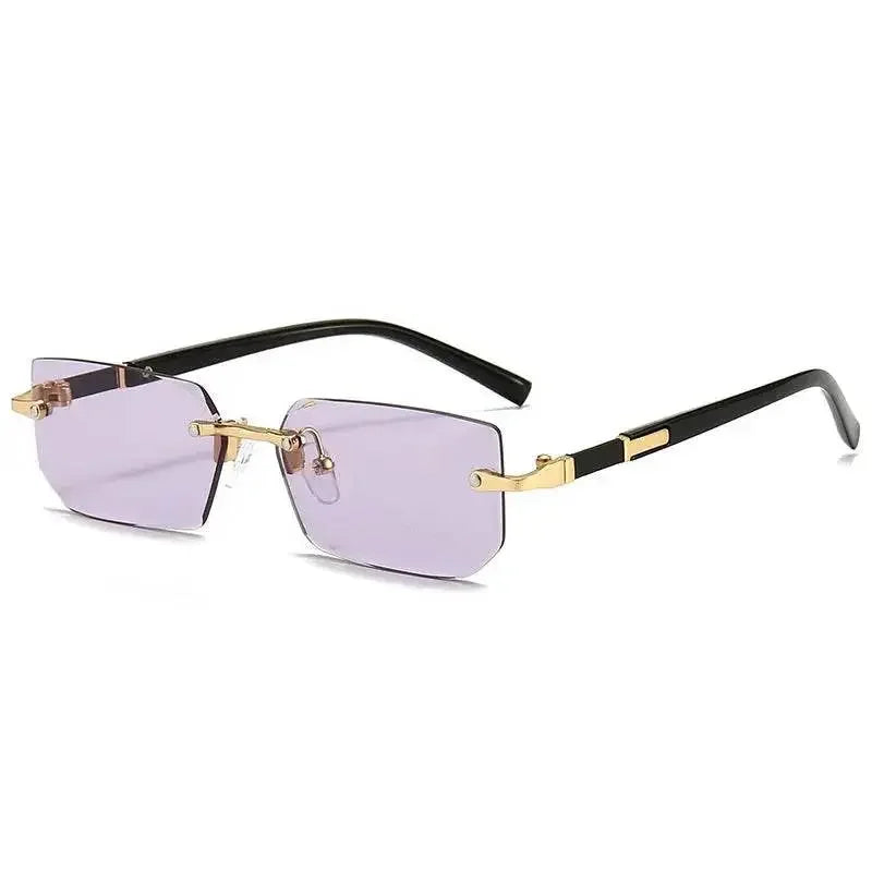 Rimless Sunglasses Rectangle Fashion Popular Women Men Shades Small Square Sun Glasses For Female Male Summer Traveling Oculus Sunglasses by Dropshee