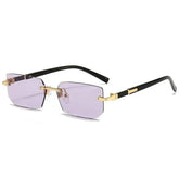 Rimless Sunglasses Rectangle Fashion Popular Women Men Shades Small Square Sun Glasses For Female Male Summer Traveling Oculus Sunglasses by Dropshee