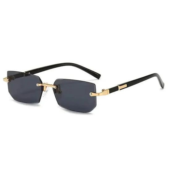 Rimless Sunglasses Rectangle Fashion Popular Women Men Shades Small Square Sun Glasses For Female Male Summer Traveling Oculus Sunglasses by Dropshee