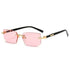 Rimless Sunglasses Rectangle Fashion Popular Women Men Shades Small Square Sun Glasses For Female Male Summer Traveling Oculus Sunglasses by Dropshee