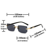 Rimless Sunglasses Rectangle Fashion Popular Women Men Shades Small Square Sun Glasses For Female Male Summer Traveling Oculus Sunglasses by Dropshee