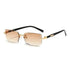 Rimless Sunglasses Rectangle Fashion Popular Women Men Shades Small Square Sun Glasses For Female Male Summer Traveling Oculus Sunglasses by Dropshee