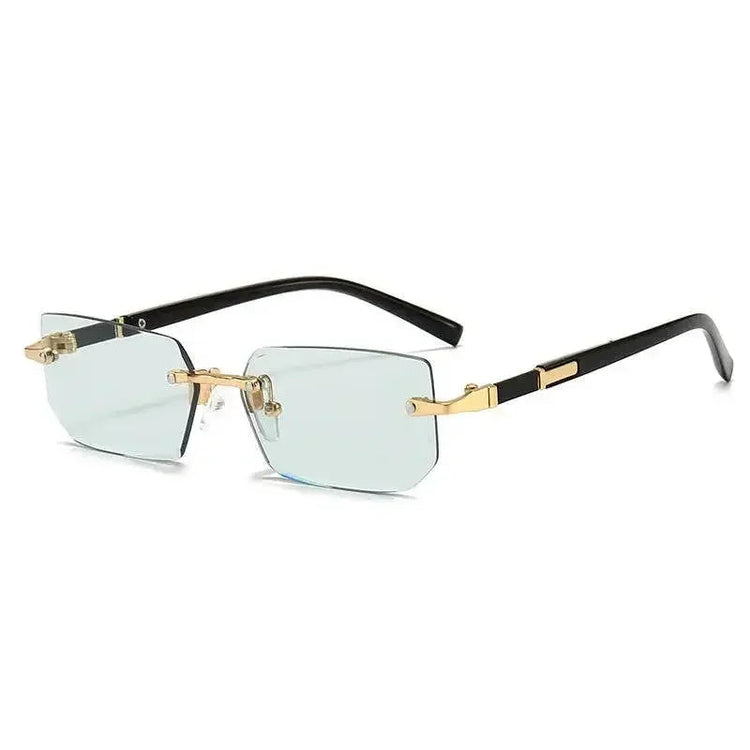 Rimless Sunglasses Rectangle Fashion Popular Women Men Shades Small Square Sun Glasses For Female Male Summer Traveling Oculus Sunglasses by Dropshee