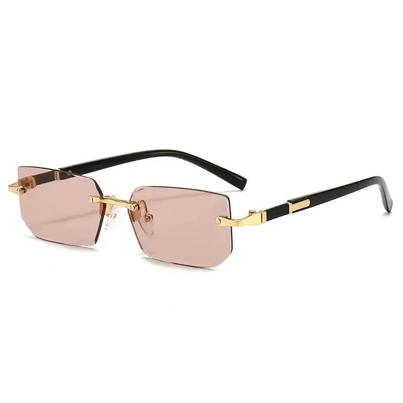 Rimless Sunglasses Rectangle Fashion Popular Women Men Shades Small Square Sun Glasses For Female Male Summer Traveling Oculus Sunglasses by Dropshee