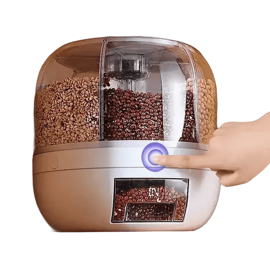 Rotating Rice Dispenser Sealed Dry Cereal Ceral Rice Dispencers by QUANGE Smart Home Official Store